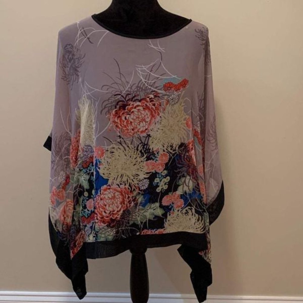 Chenault Sheer Overlay Women's Large -  Floral Print